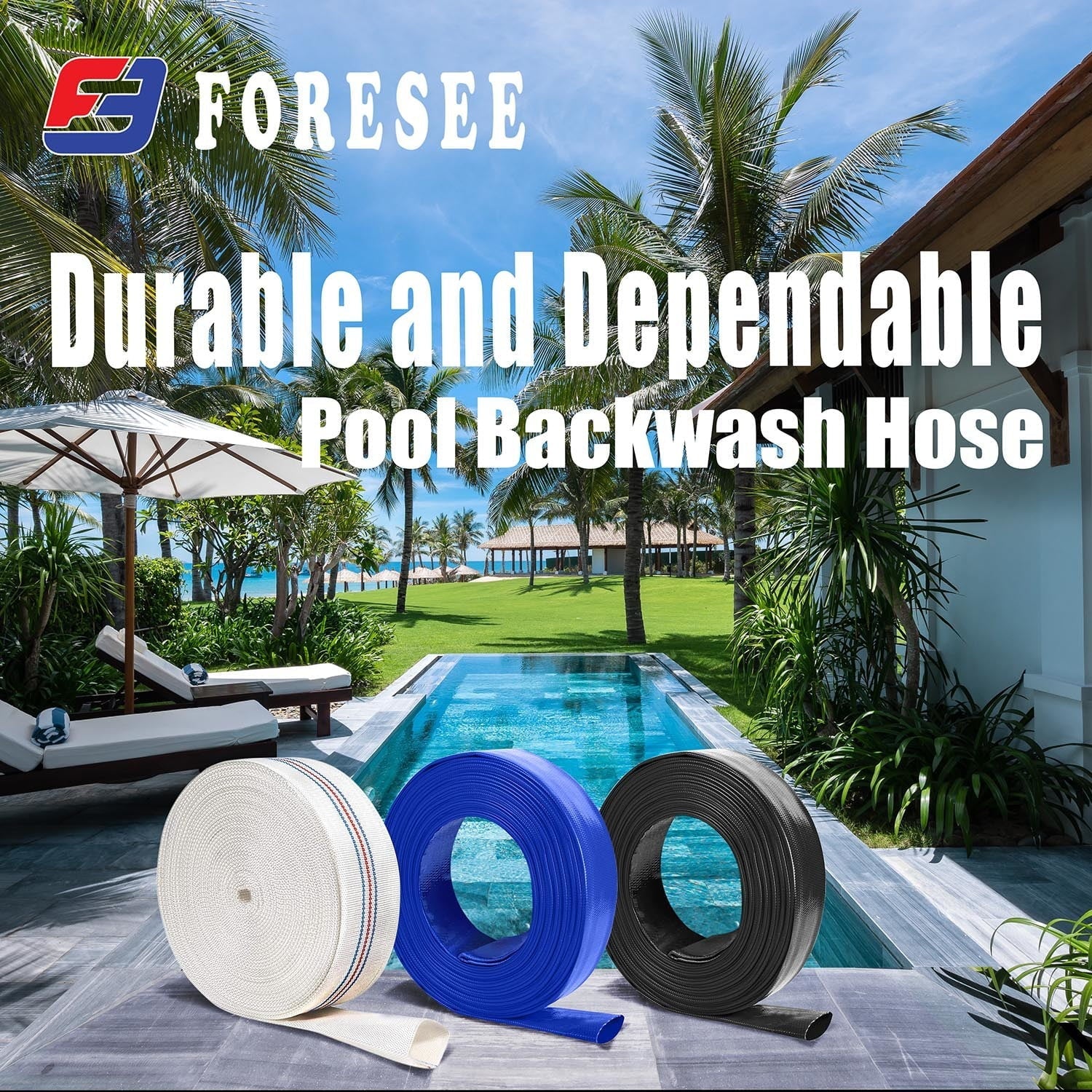 Hose Backwash Lay-Flat Ideal Pool - PVC and use for industrial commercial