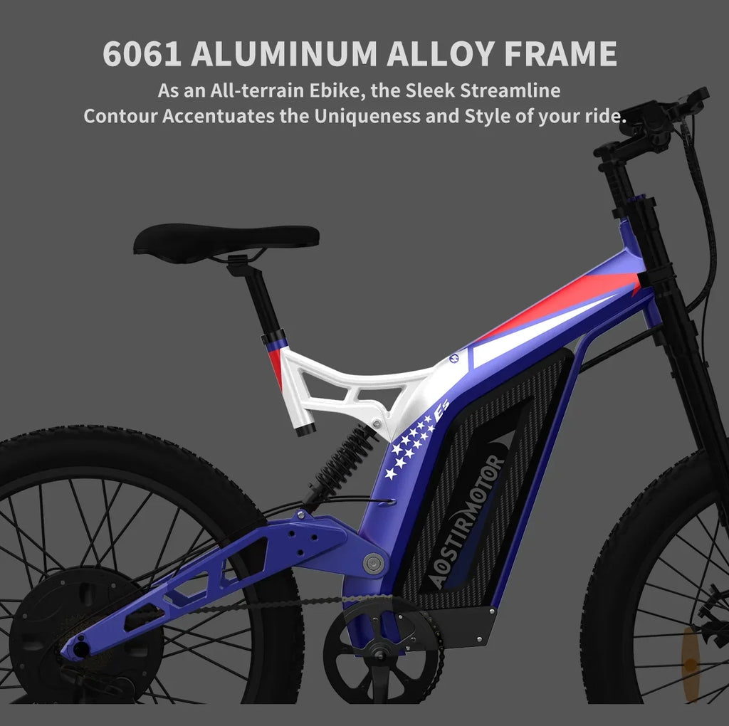 Lithium P7 48V Removable Adults Fat Bike S17-1500W 26" 20AH 1500W Battery for Tire AOSTIRMOTOR Electric