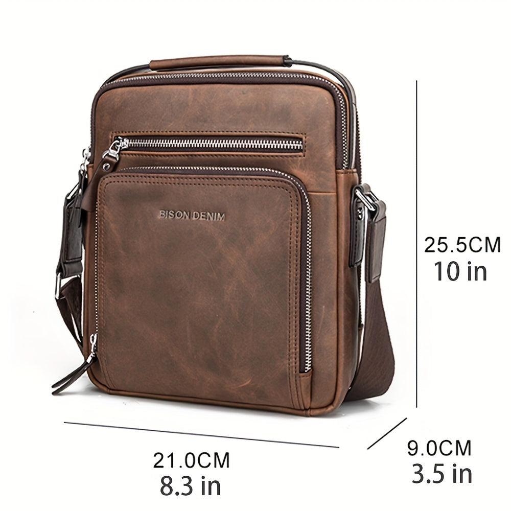 Designer DENIM Men‘s Genuine Casual Vintage Handbags N2333-1ZF MICHROE Shoulder Leather Cowhide Bag Crossbody Messenger Bag