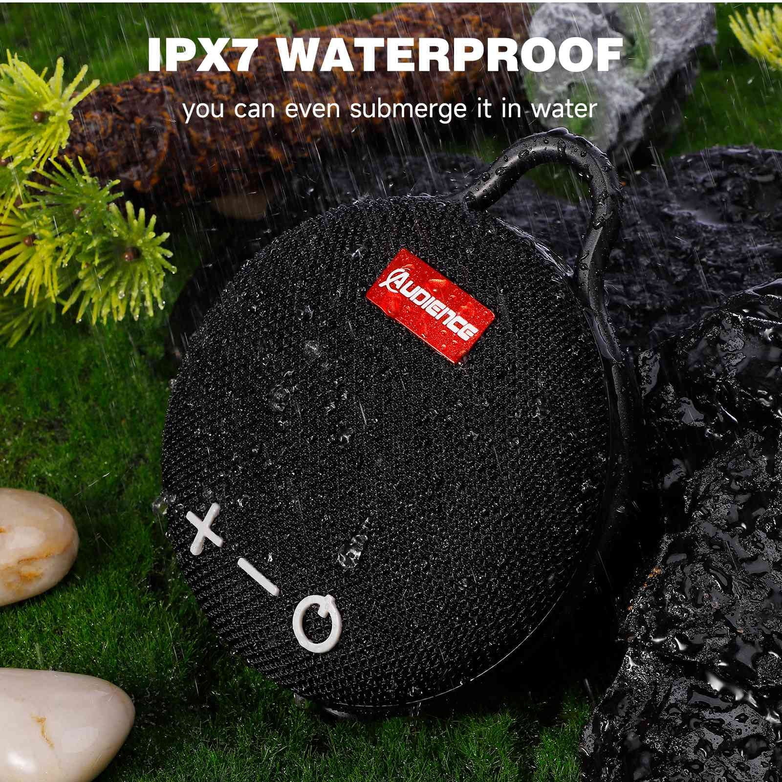 Boat, Bluetooth with Biking 20H Clip, Speaker Black Big Stylo Sound, for IPX7 Punchy Compact UrbanX Speaker Pack Waterproof Wireless with Bass, LG 5 Audience Pool, Series Beach, & Playtime, 2