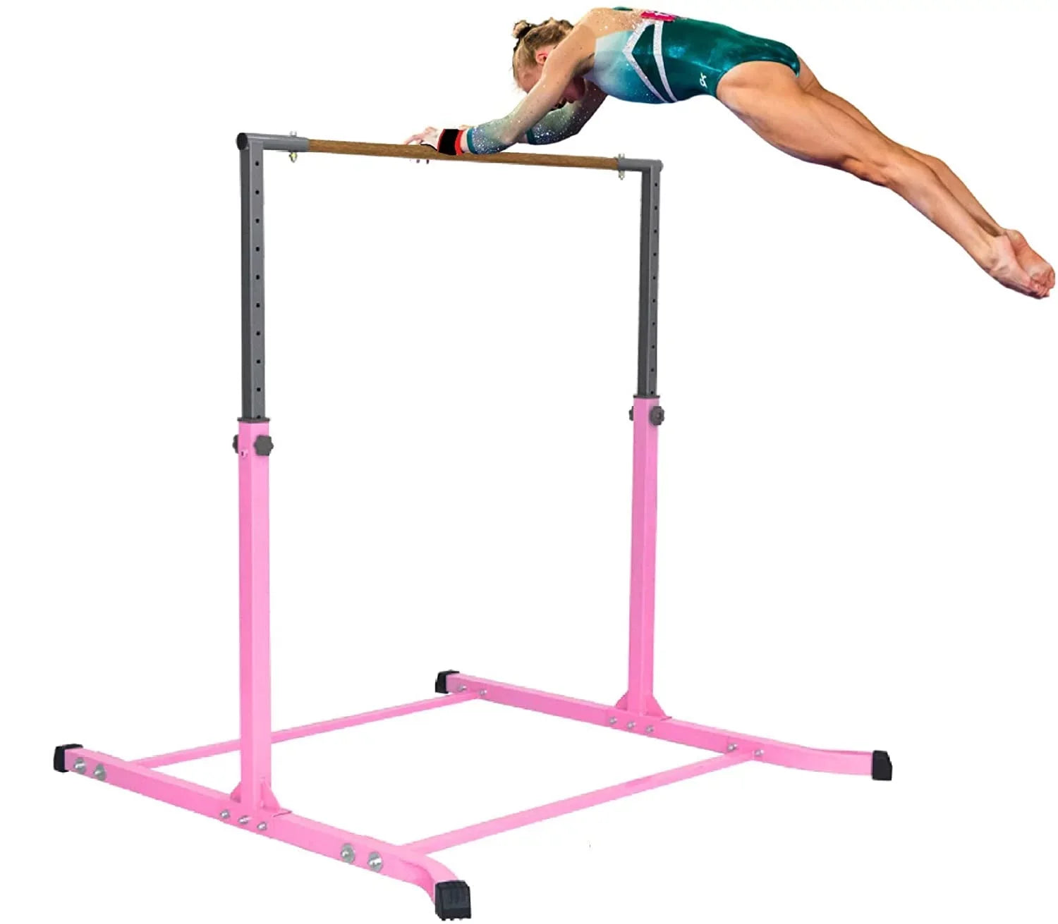 Bar Gymnastics 5 Bar for (Pink) Kip Strong to Equipment Legs Training, Star-TD Curved Gymnastics Home Gymnastic Junior Expandable Gym Adjustable Heavy Kids Height FT Duty 3 Training 5 Horizontal FT