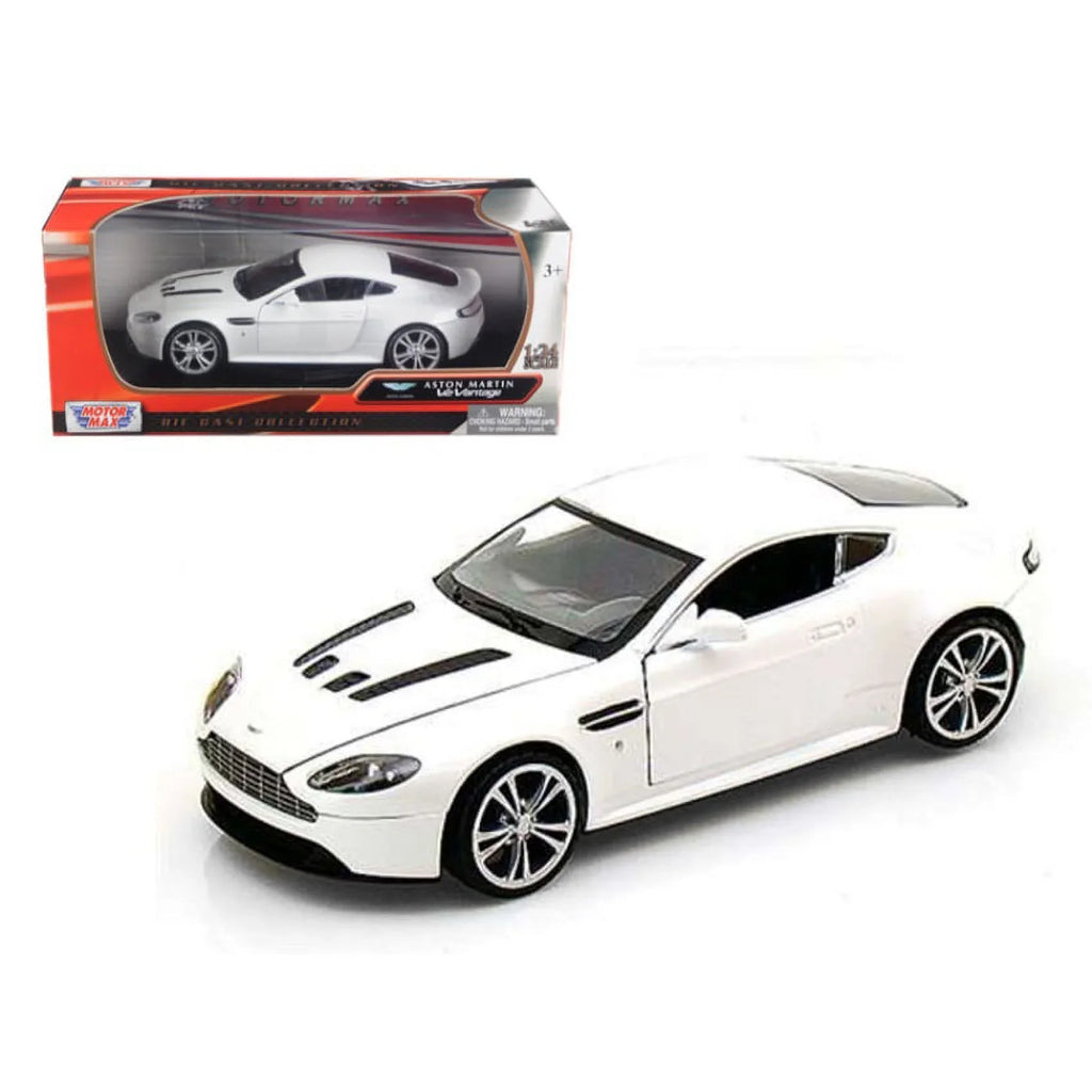Aston 1/24 Model by Diecast White Motormax V12 Pearl Vantage Car Martin