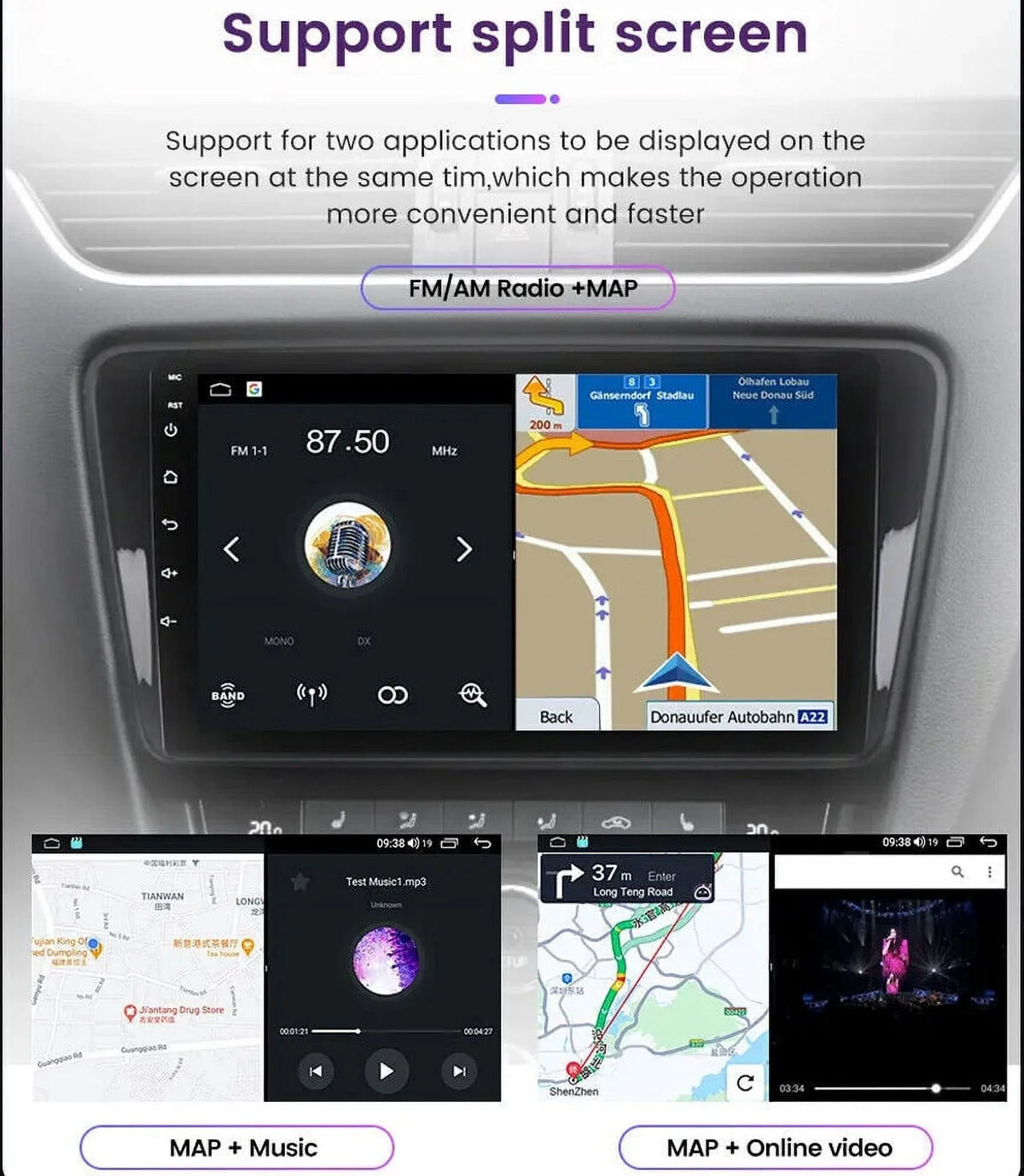 '+AHD for Car 4+32GB GPS Stereo Radio (07-13) Touchscreen Toyota Inch Android 10.1 Carplay/Android DSP QLED Auto Tundra 12 Camera (08-17), Sequoia Navigation