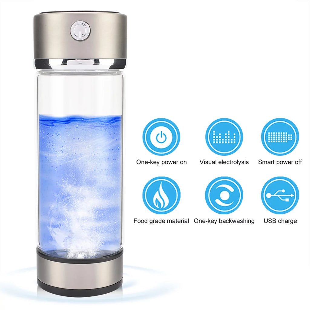 Rich VIFERR Portable Filter Hydrogen Charging USB Purifier Bottle Glass Water Bottle Hydrogen Water Cup Lonizer