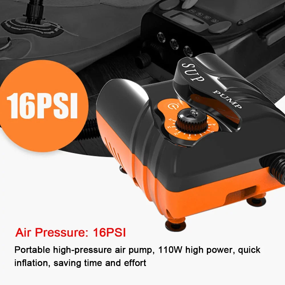 Paddle Intelligent for Electric Boat, Inflatable Air Compressor High 16PSI Pressure Board Pump Tomshoo Pool