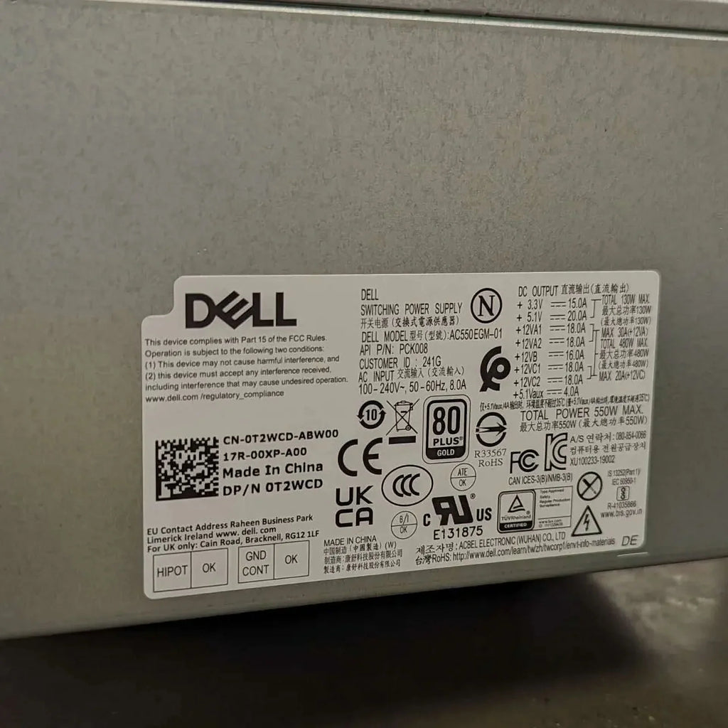 T3650 Precision T3630 AC550EGM-00 Supply 550W Power PCK008 T3640 Genuine Dell