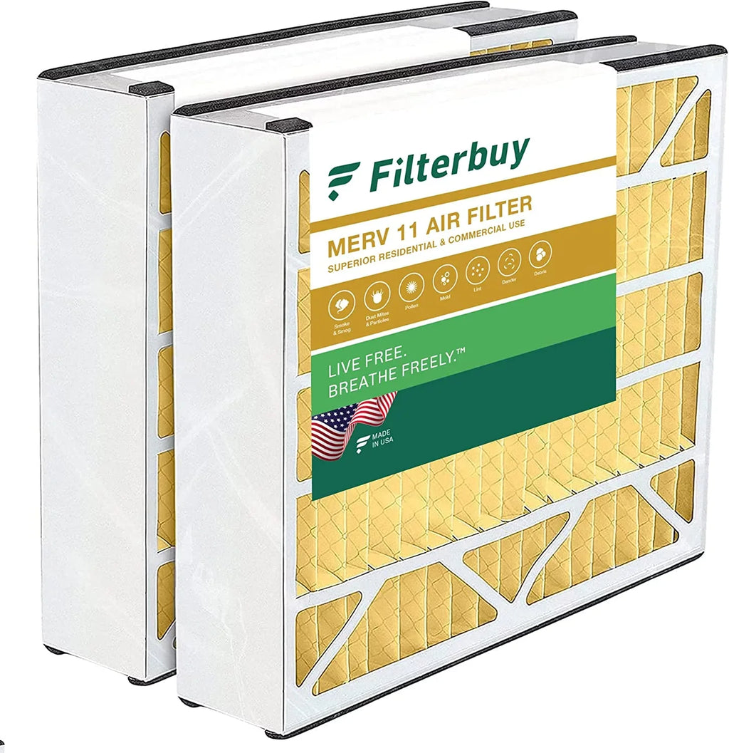 Furnace Pleated Air Bear MERV Filters Air HVAC 16x25x5 255649-105 11 Filterbuy for AC (2-Pack) Trion