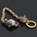 Wolf Fashion Handmade Jewelry Steel Nordic Bracelet Stainless Celtic Men's Retro