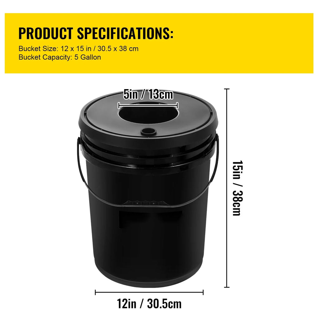 Hydroponic Kit Grow Gallon with Pump Buckets 5 System SKYSHALO Water Deep Hydroponics DWC Culture Growing Bucket, 4