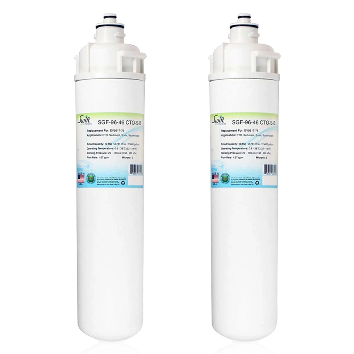 Filter 2) of Made in Water CTO-S-B Swift Compatible (Pack Filters EV9617-76, for Green Commercial USA SGF-96-46