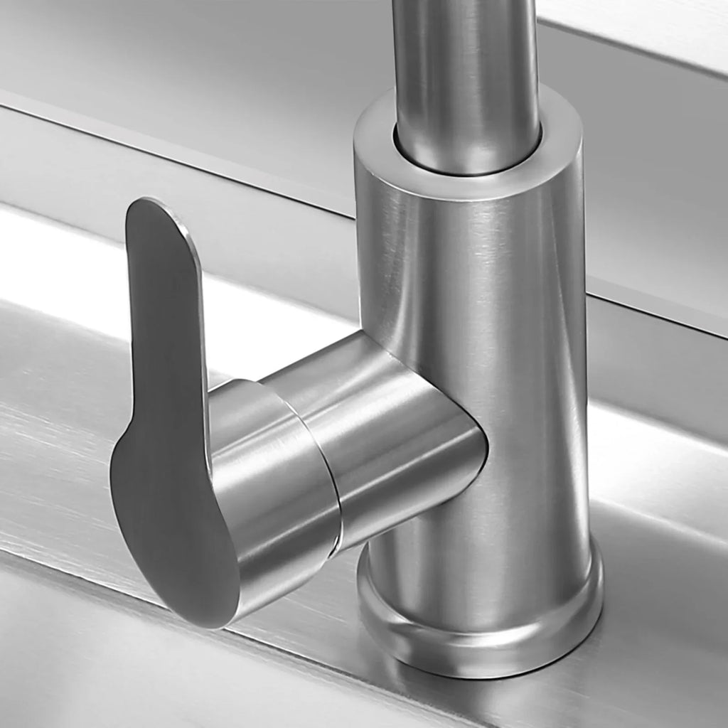 Freestanding Restaurant Washing & w/Catering Stainless Pull-Out Faucet Steel Compartment Kitchen Sink, Table Prep & 1 Basin Sink Utility Commercial Drainpipe Hand Aiqidi 47"