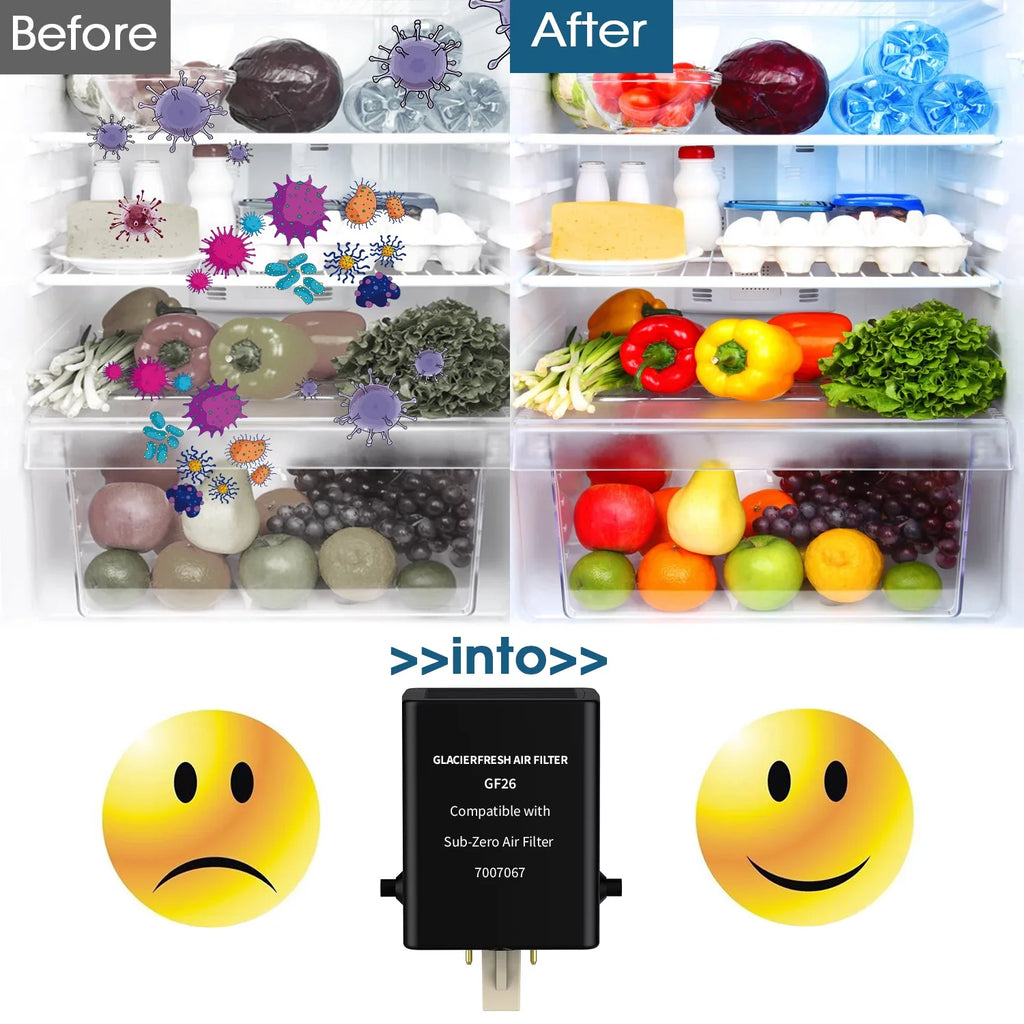 Filter Refrigerator 1 FRESH Air Replacement Air GLACIER Filter, 7007076 Pack for