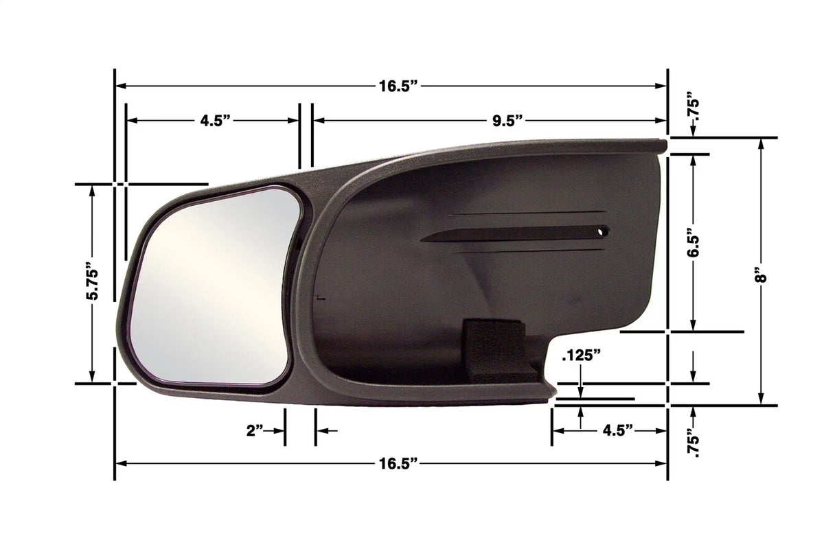 Mirror 10802 Side Passenger Custom Chevy/GMC/Cadillac, Towing CIPA -