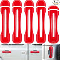 JL 4-Door Rubicon (Red Handle 5PCS) for Door Trim+Tailgate E-cowlboy Wrangler Cover Jeep 2018-2022 JT Handle 2-Door Gladiator Unlimited & Sports Freedom JLU Sahara Inserts Cover Accessories Exterior