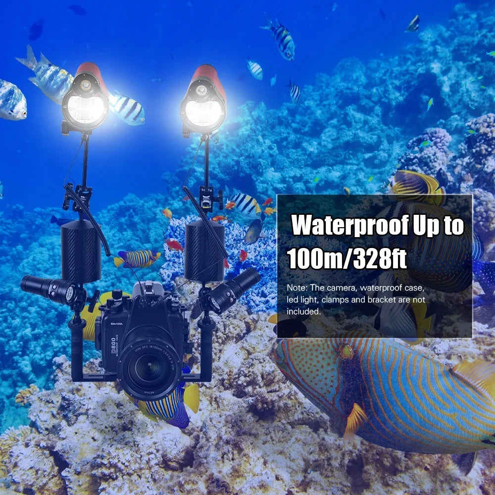 With Case Max. lamp,Optic Cable Optic frogs Waterproof 5600k 100m/328ft Waterproof Max. With Optic St-100- With Flash Qisuo 5600k Cable Sea 100m/328ft Dsfen