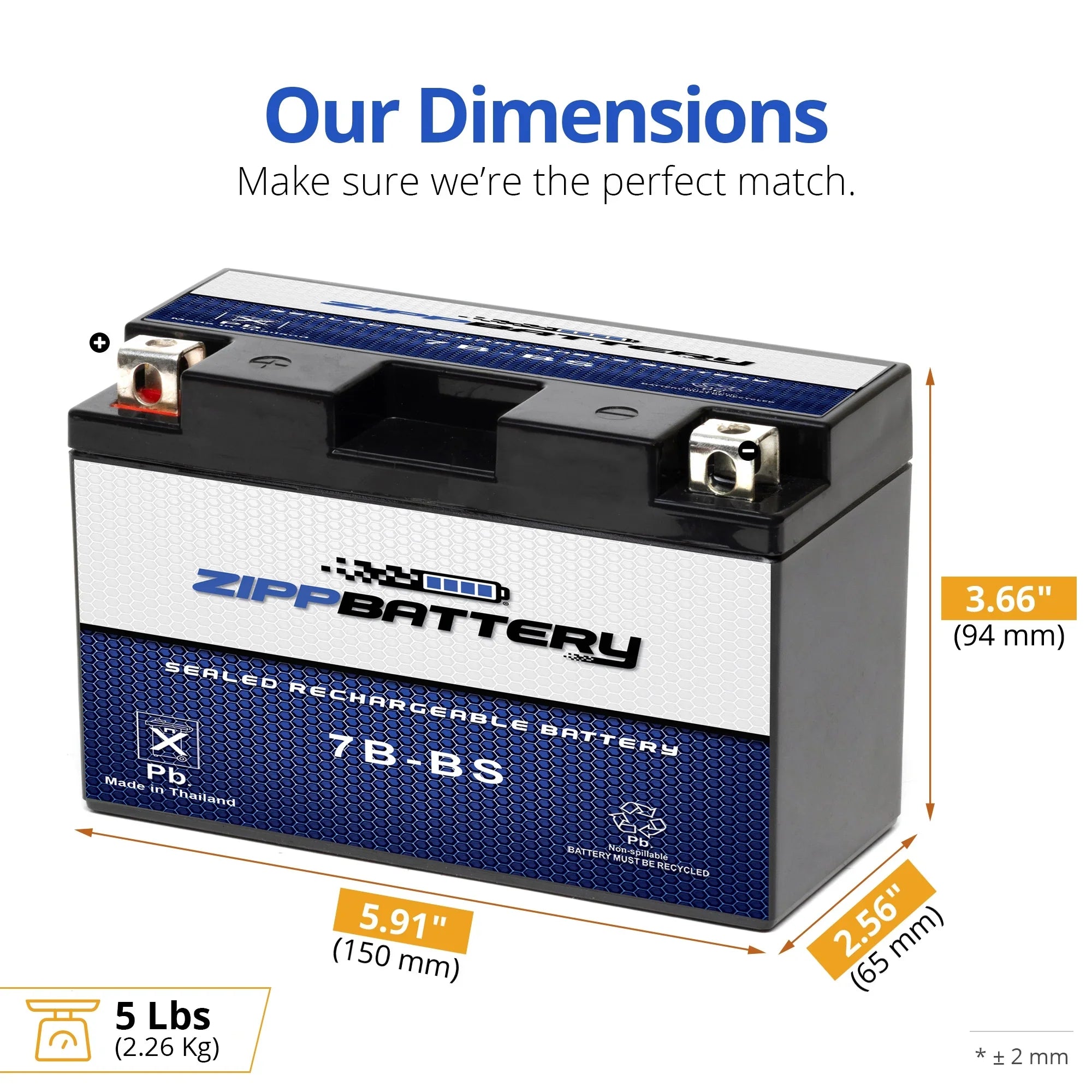 Suzuki Performance Battery - For Drz400Sm Agm Yt7B-Bs High 2008 Motorcycle