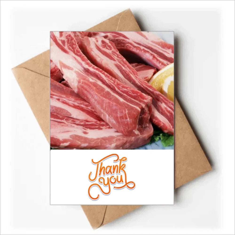 Envelopes You Meat Chop Thank Texture Rib Cards Raw Food Note Blank