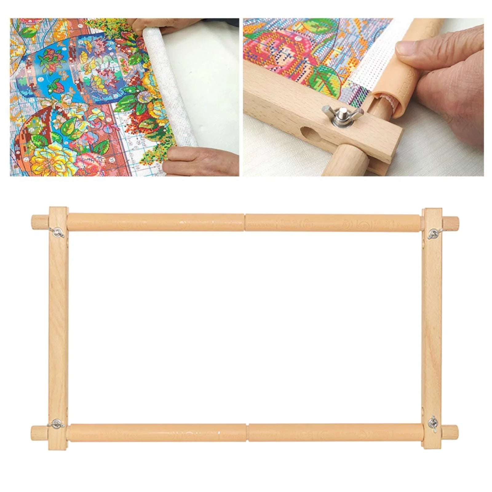 Embroidery Cross Stitch Frame Tapestry Scroll Holder Hoop 1X Quilting