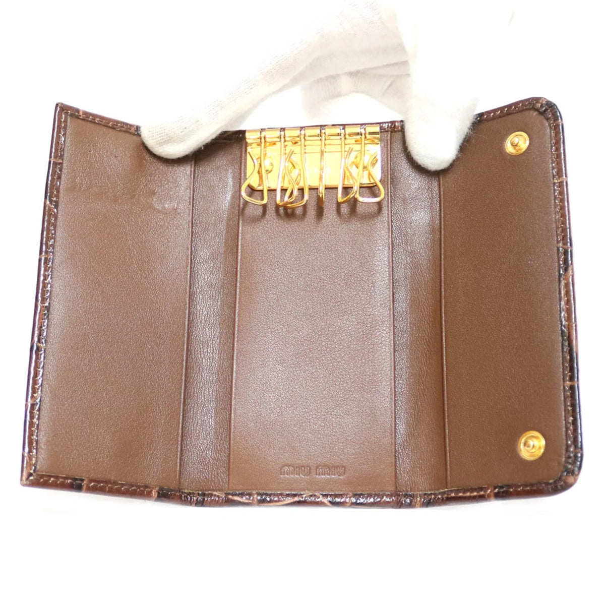 Women's Case Miu Miu Brown Miu (Fair) Pre-Owned Leather Key