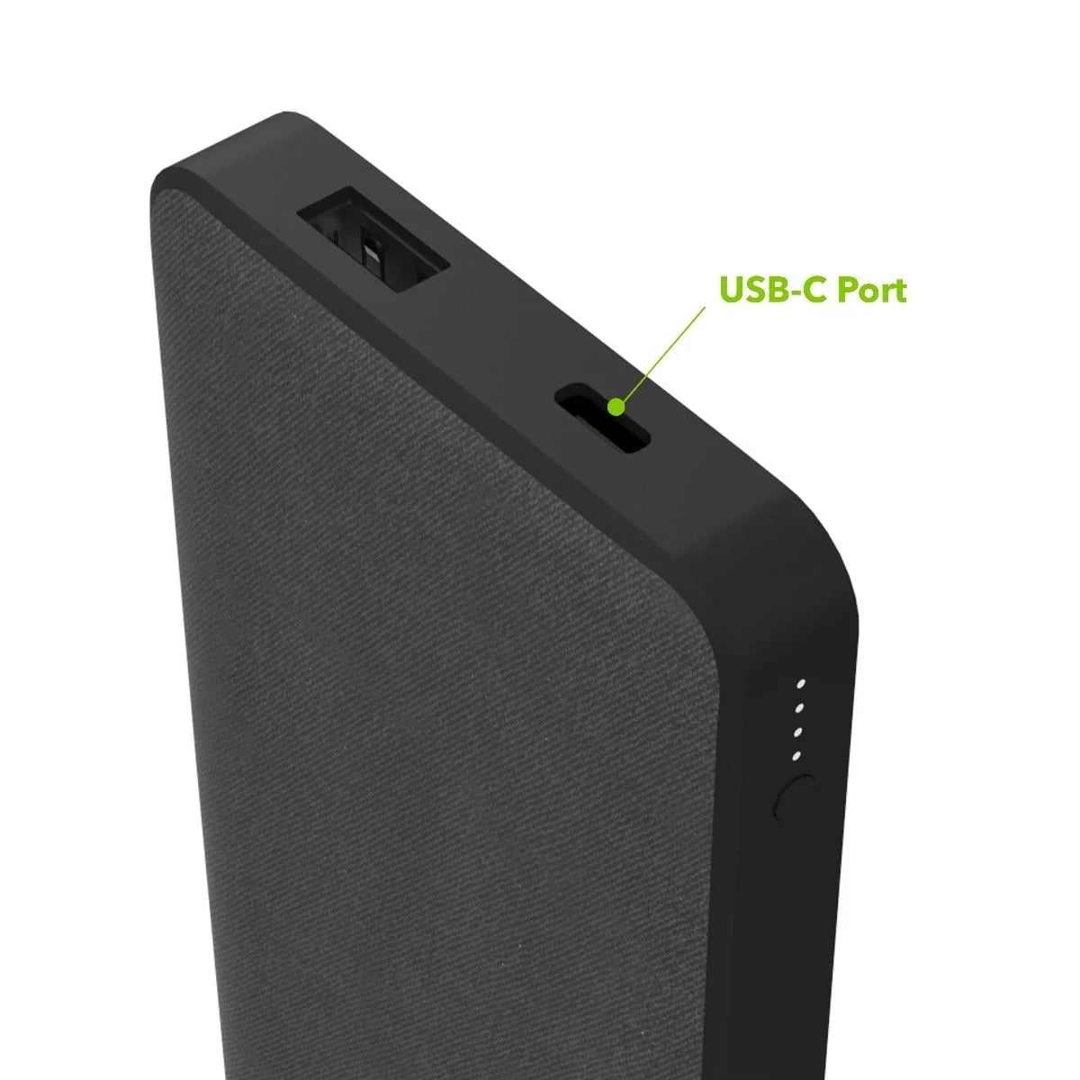Large - PD mophie 18W Cord Battery, to Port, with mAh USB-A USB-A USB-C Power Travel-Friendly, USB-C Includes Bank PD Powerstation Input/Output (1) Power Internal and 10,000 Fast Port (1) Charging
