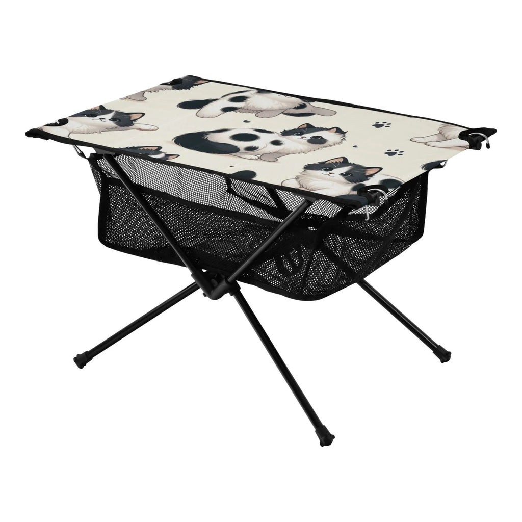 Cat Fishing Outdoor Bag Storage Compact Picnic for Table Table Table Cute Folding with Portable BBQ Camping Beach Travel Footprint