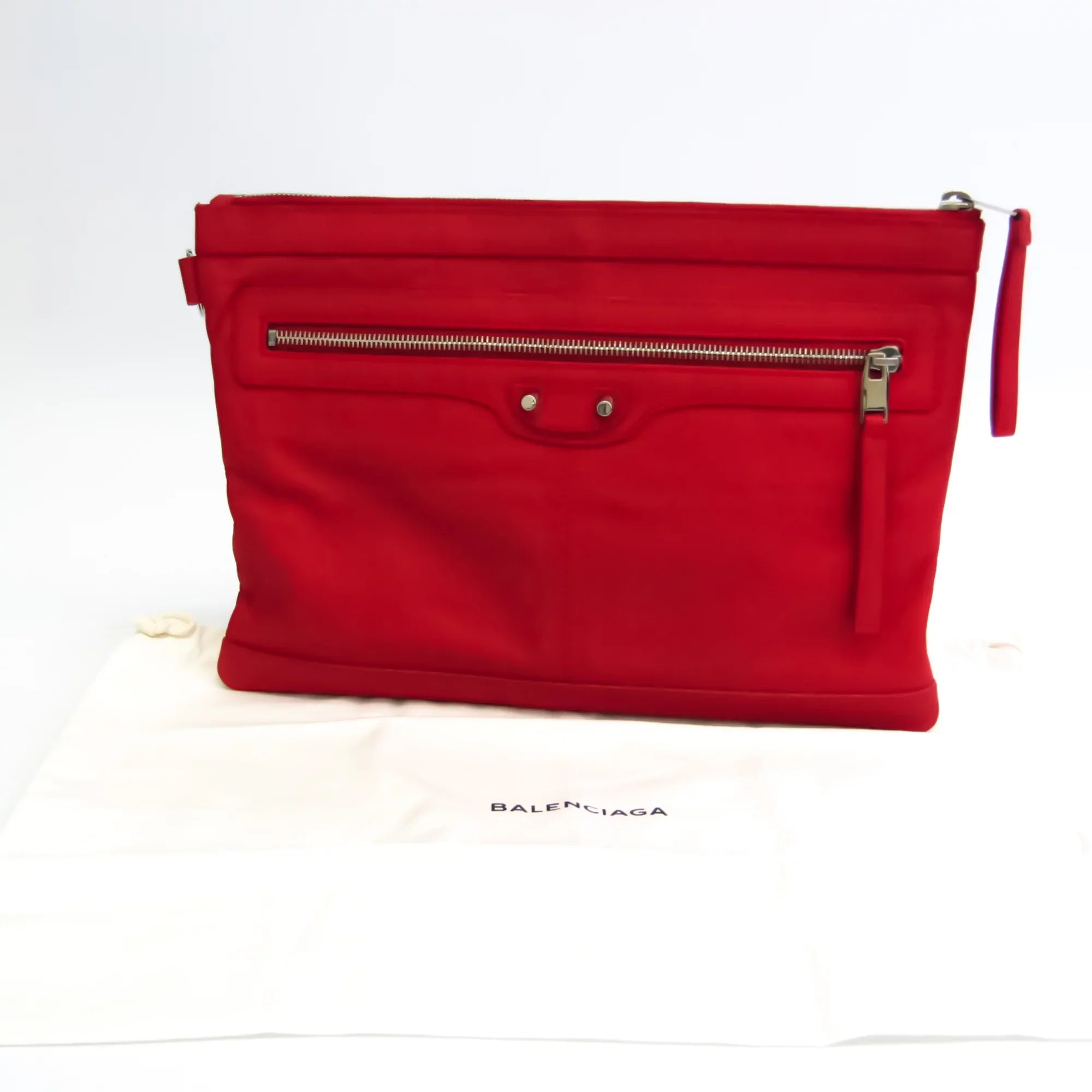 Red Clutch Bag Balenciaga Pre-Owned Leather Color 273022 (Good) Women's