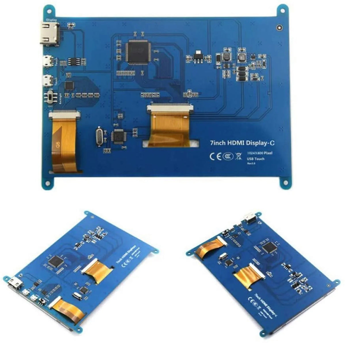 inch Touch Treedix Capacitive Module LCD Compatible 3B+/4B Raspberry 1024x600 HDMI 7 Screen Pi Display with Monitor