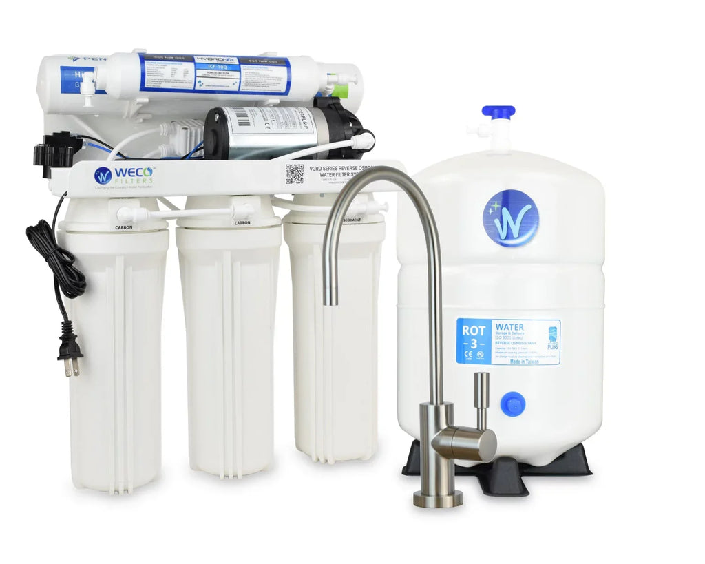 Drinking Osmosis with Booster Pump Reverse Efficiency VGRO-75PMP System WECO Water Filtration High