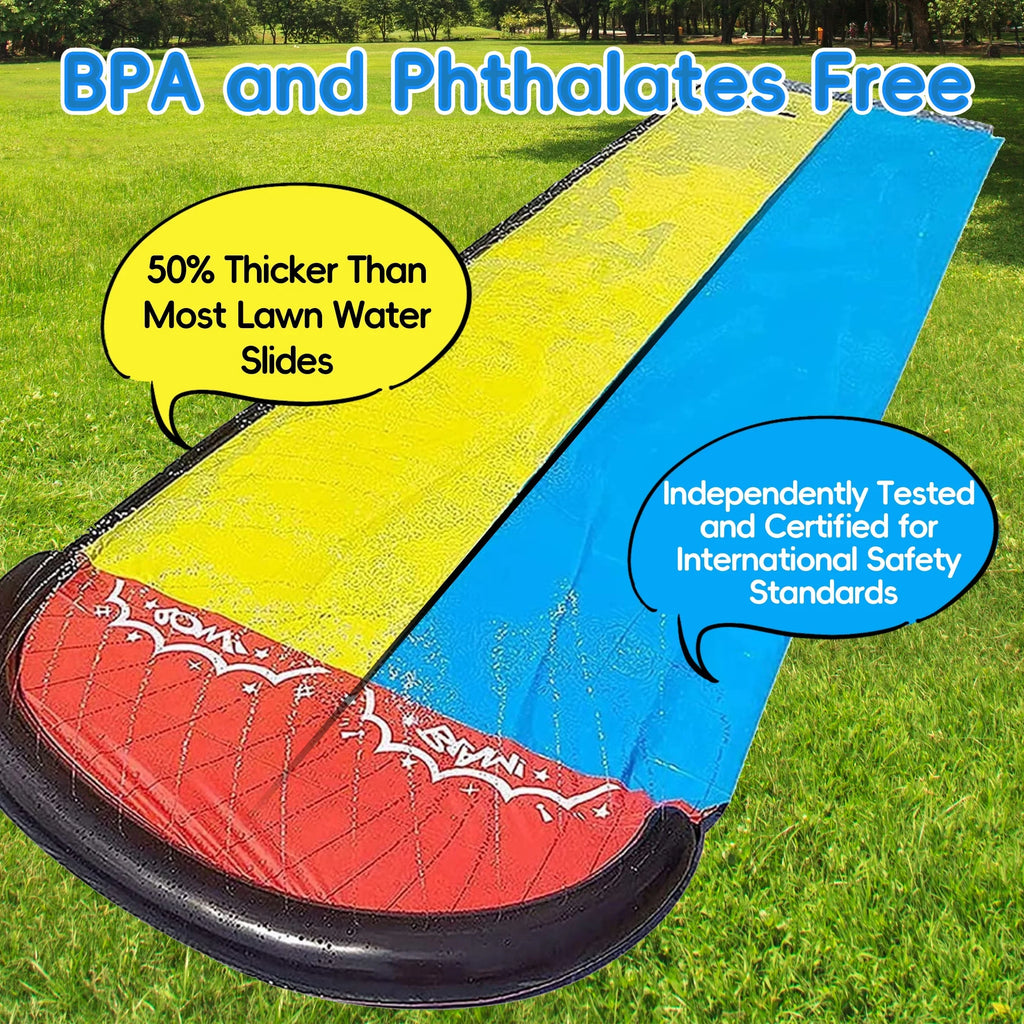 2 Duty Double Lawn for Lawn Heavy x 4.6ft Water for Adult Slide Water Slide Inflatable Kids, Activities 25ft Boards Slip Summer with Outdoor Yard Play Water YoYfun and Sprinkler