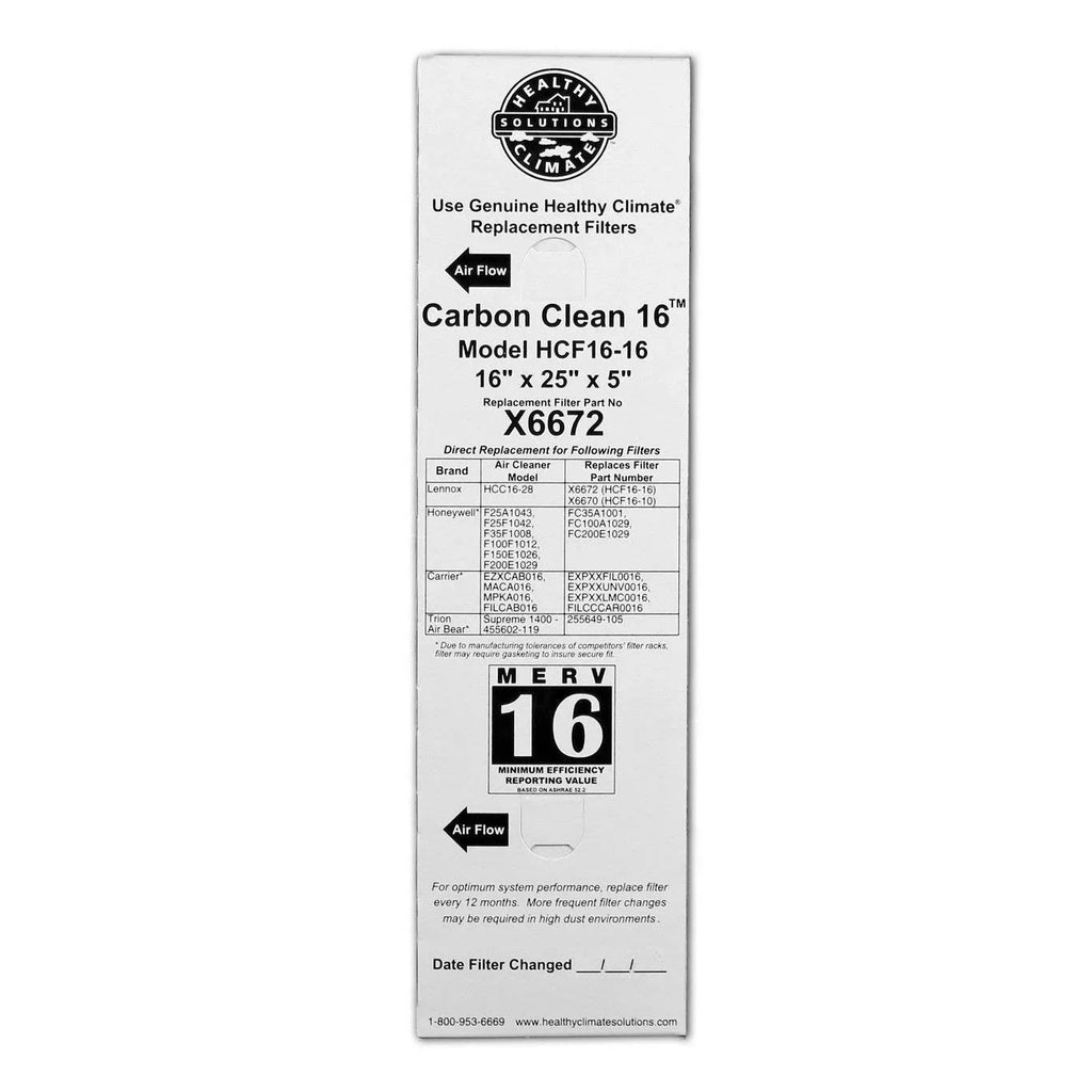 Lennox Merv 16 X6672 Healthy Filter 16x25x5 Climate