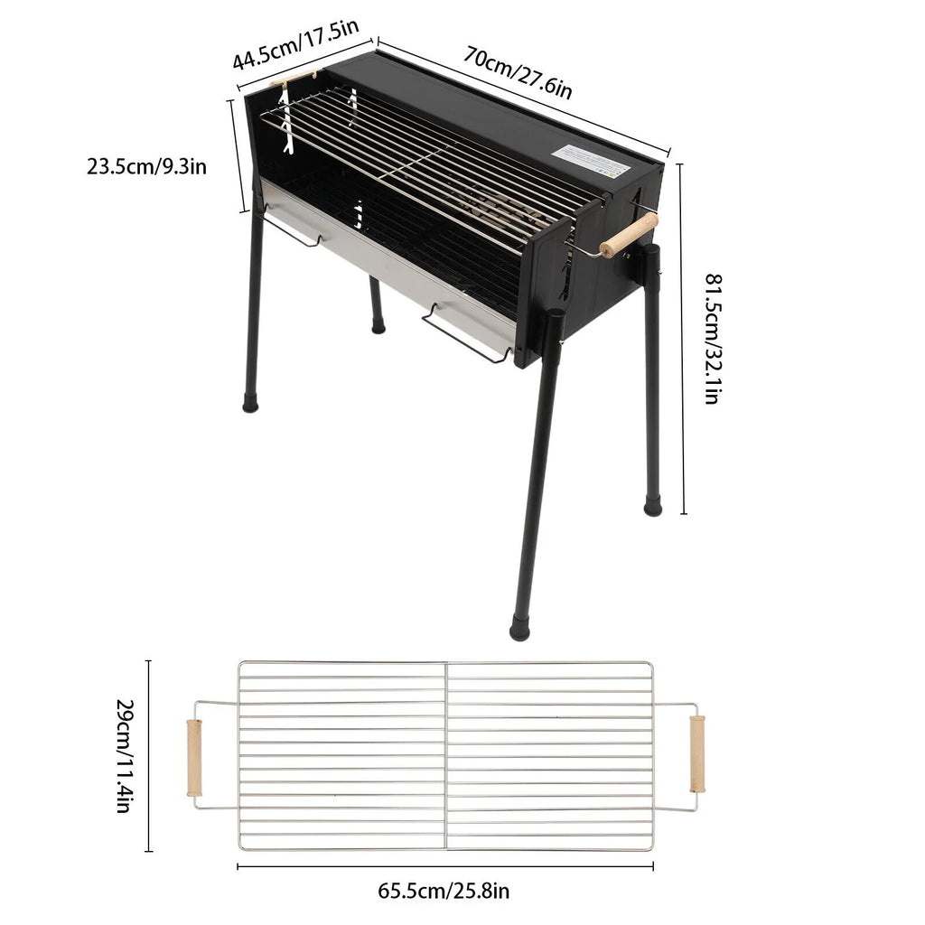 with Grill Food Folding Portable Charcoal Tool Charcoal Barbecue Grill BBQ Camping Kits Miumaeov for Grade Grill Stainless Picnic Grill 304 Steel