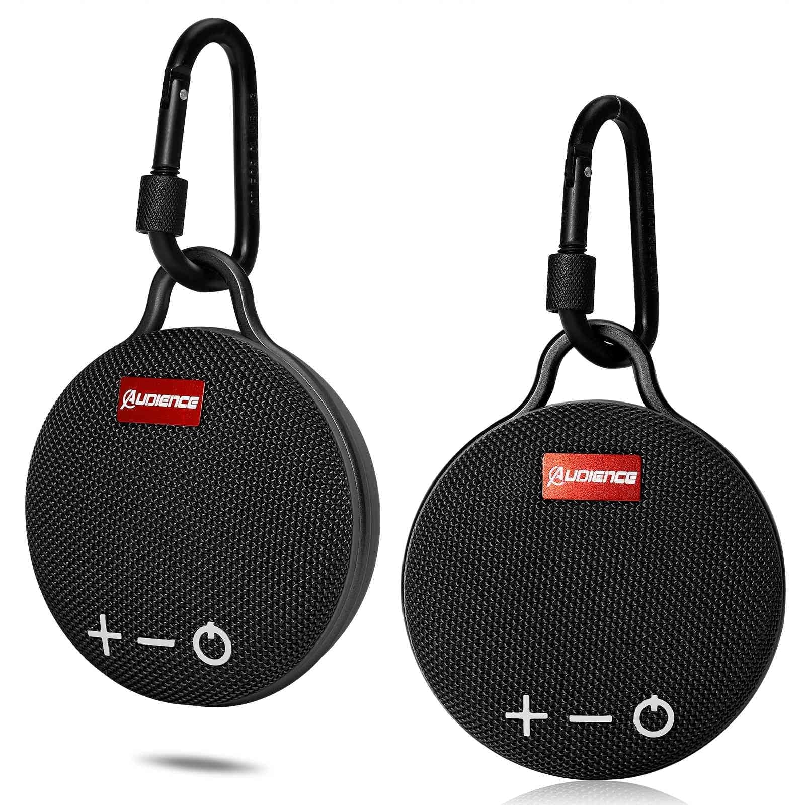 Boat, Bluetooth with Biking 20H Clip, Speaker Black Big Stylo Sound, for IPX7 Punchy Compact UrbanX Speaker Pack Waterproof Wireless with Bass, LG 5 Audience Pool, Series Beach, & Playtime, 2