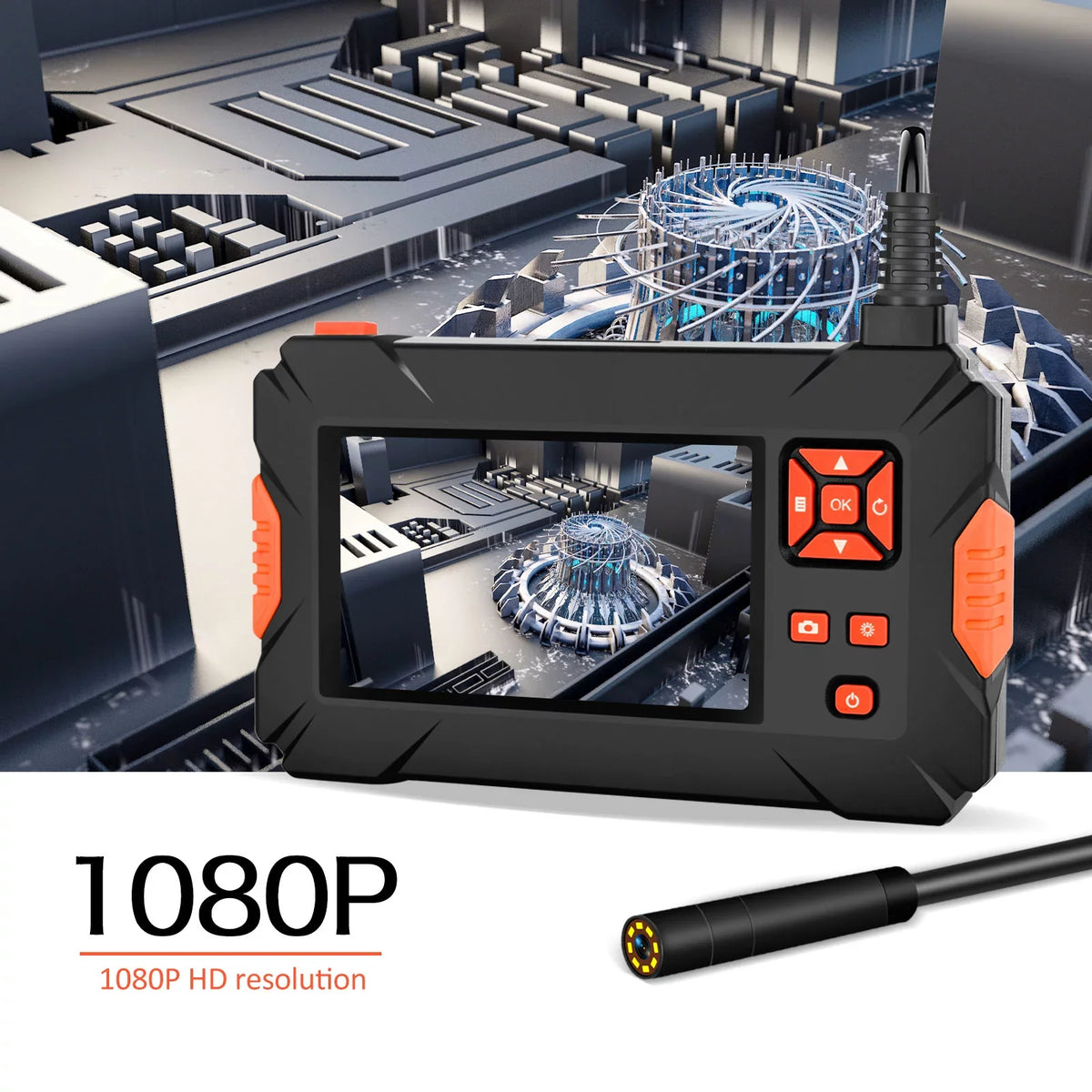 Pinnaco Screen P130 Pipe for Portable Full-Color IPS Camera, Inspection Sewer Maintenance Endoscope - Industrial Automobile 4.3" Engine