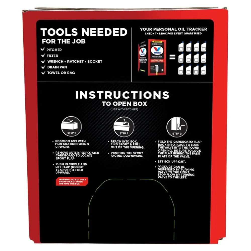 Box 10W-30 Blend Garage 12 Mileage QT Valvoline Motor Synthetic High MaxLife Oil