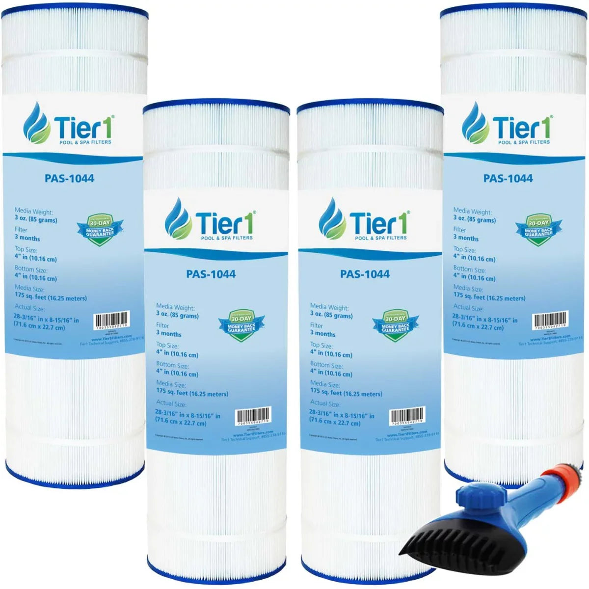 Replacement Tier1 4-pk Hayward Brush C1900RE, Pool sq Wand ft Filter Spa | and Filter CX1750RE, | PA175 Filter Fabric for Cleaner with FC-1294, Tier1 More Media & Cartridge Pleated 175