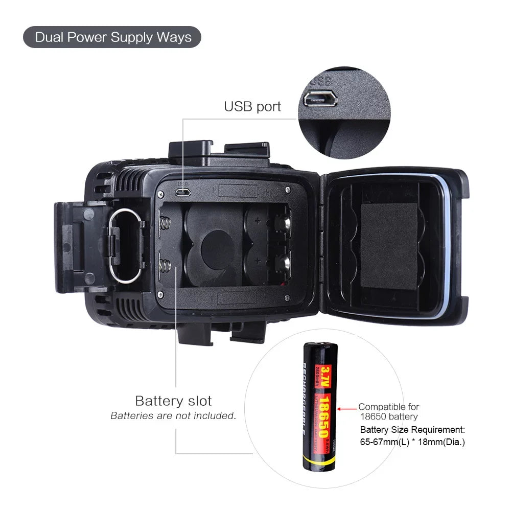 1800LM 5500K Yi Andoer SJCAM for Studio Bright Action DSLR & + Fill-in Shoe 3 w/ Filte for Photo 60pcs Hot 40m Mount Cam * 3 Underwater Video Modes Waterproof 10 Diving GoPro Ultra Hero