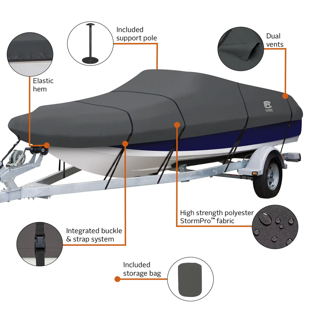 ft Deck Fits Accessories Classic Cover, x wide Heavy-Duty in ft boats 20 - 22 long 106 Boat StormPro