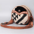 Leather Genuine Bag Ohlay Canvas Handbag Wool Bags Upcycled Canteen Upcycled OHV119 Western OH Purse Women Hair-On