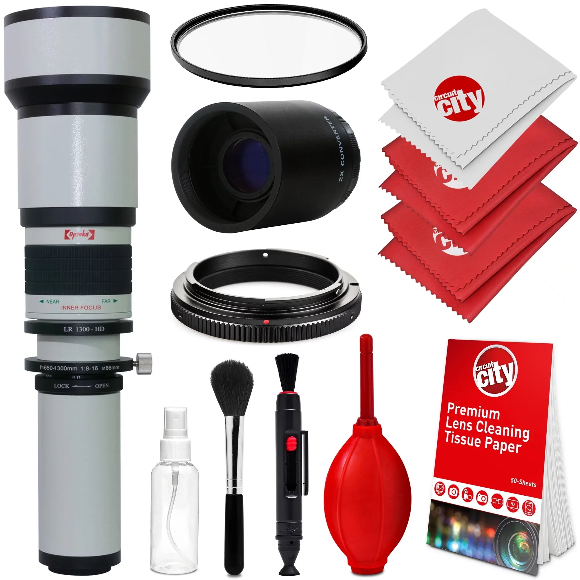 '+ NEX-7, a5000, Sony E-Mount a7s, for a7, Cameras Lens Telephoto Opteka and Digital UV Manual (with 2x- a6300, NEX-5T, a7r, NEX-6, other a3000, 3N a6000, a5100, 650-1300mm 5R, f/8 SLR 1300-2600mm) 5N,