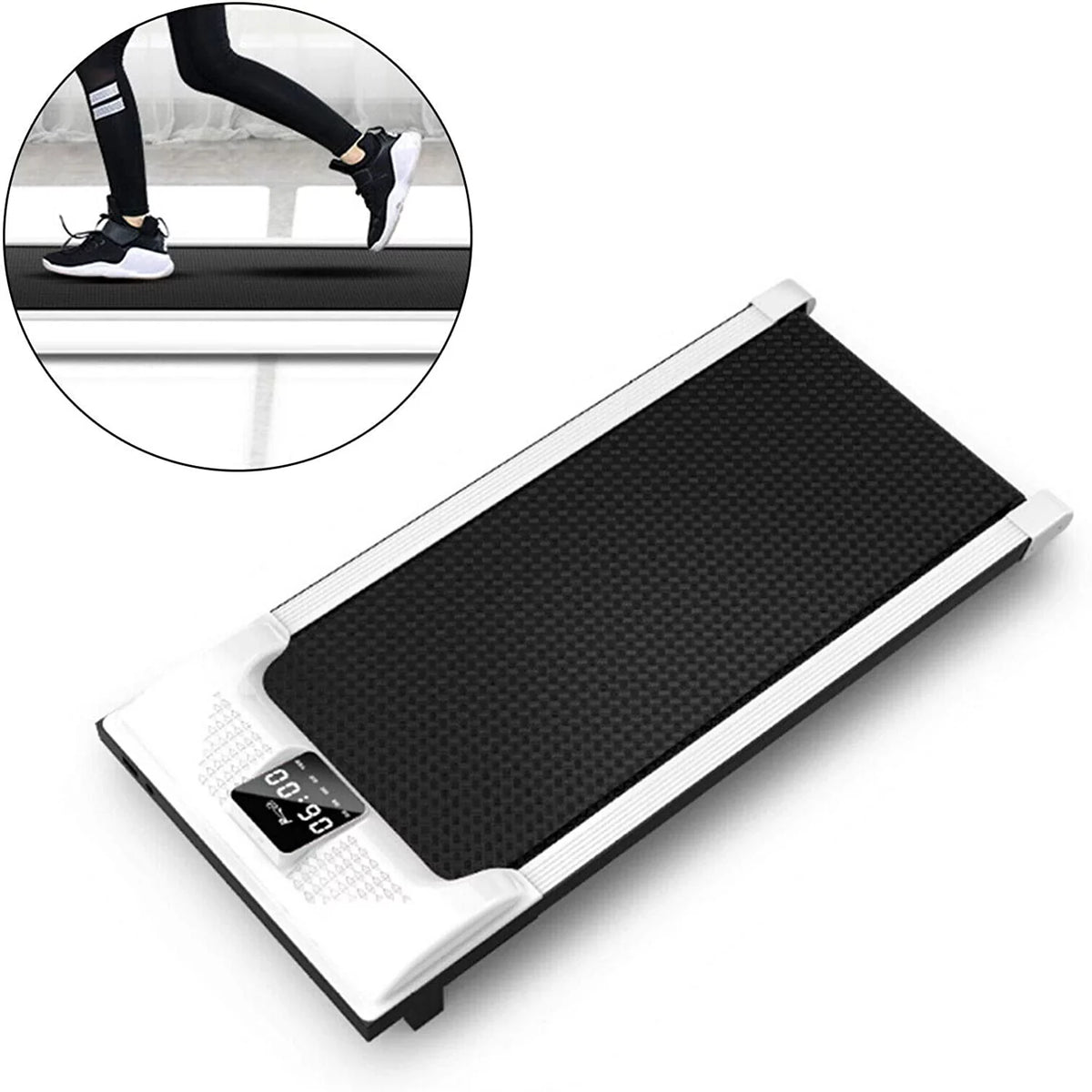 LED Under Portable Home Desk Loyalheartdy Treadmill Running Office Walking 1-6km/H Machine Jogging Pad for 0.65HP Display with Electric LED