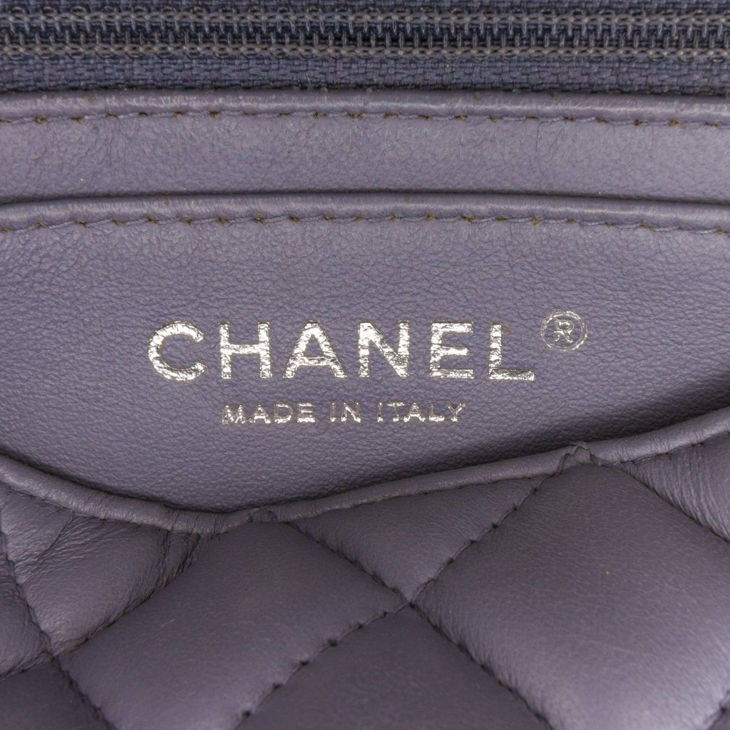 Classic Chanel Mini Flap Leather Lambskin Pre-Owned Authenticated (Fair) Single Bag Unisex Crossbody Rectangular Gray