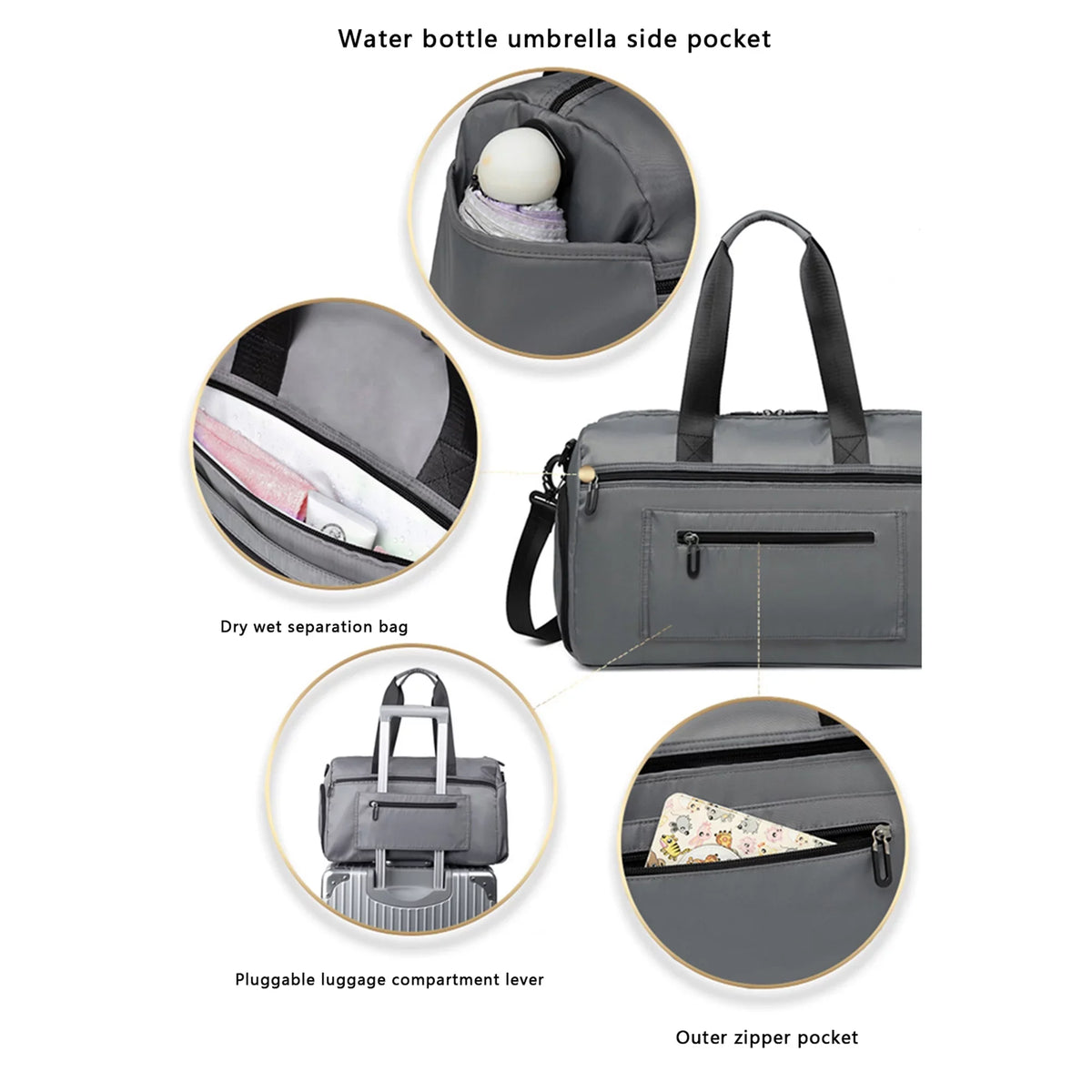 Overnight Pocket Bag Duffel Small Compartment Wet with Tsseiatte Travel Women Men Dry Shoes Bag Sports Bag and for