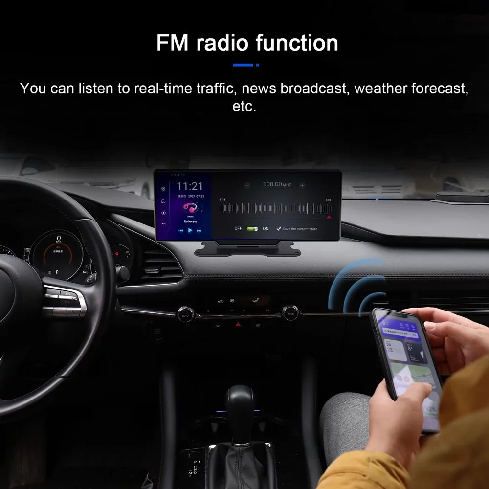 Degree 10.26in Auto Camera Car Car Recorder Recorder Navigation Wide Viewing System DVR Night Wide Global Screen Camcorder Cam Car 170 Dash Nebublu Positioning Video BT Angle
