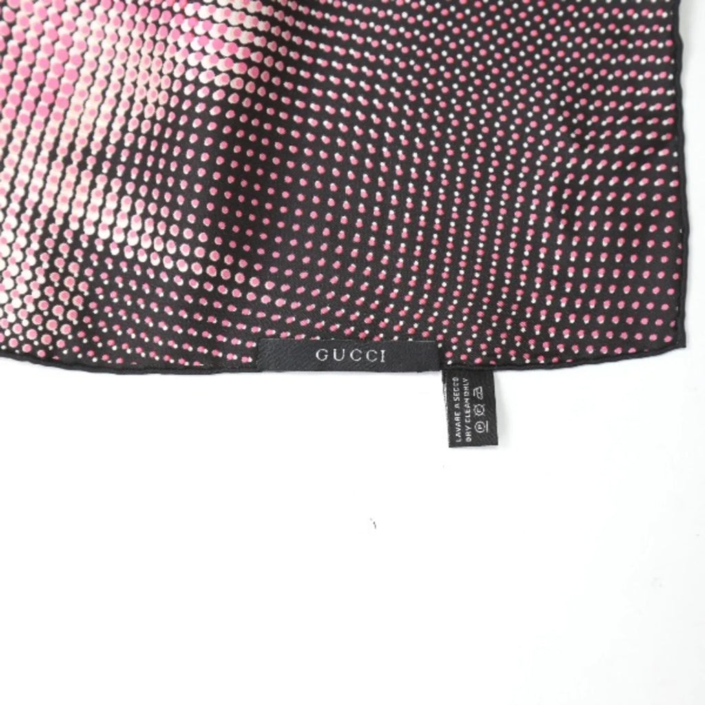 GUCCI Scarf Black Pre-Owned Pink 100% Dot Silk Gucci x (Good)
