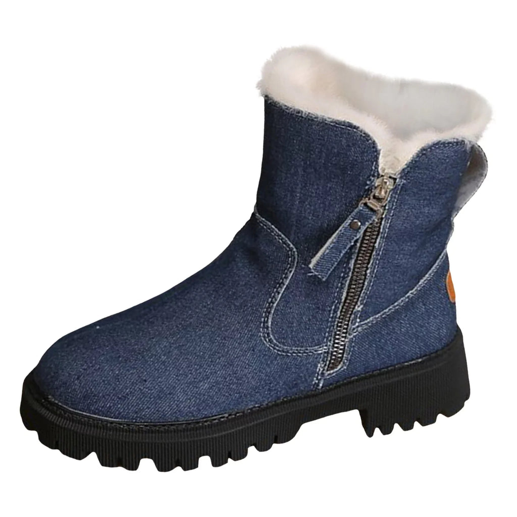 Leather And Winter Integrated New Mid And Winter Snow Boots Cotton Length Insulation Thick Women In for Shoes Boots Winter Ankle Snow For Booties Shoes Women Plush