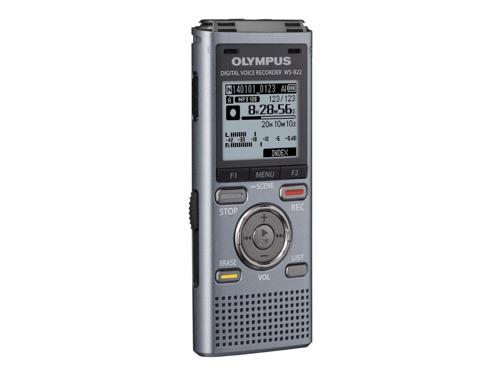 Gray Digital 4GB Voice Recorder, WS-822 Metallic, Olympus