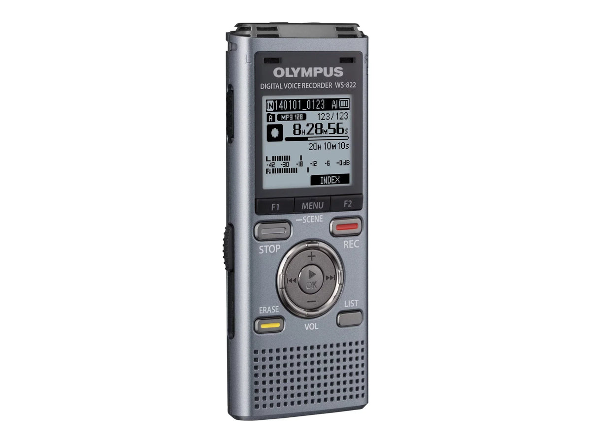 Gray Digital 4GB Voice Recorder, WS-822 Metallic, Olympus