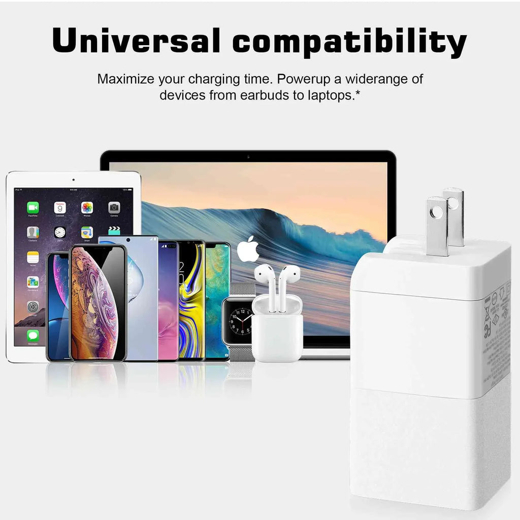 Fast Compatible Tablet MacBook Galaxy, USB Travel 3 iPhone, Xperia Google with UrbanX Z3v/Z3/Z3 LTE/Z2 & Charger USB-C Charging Ports Tablet Dual 65W with Wi-Fi, Compact/Z2 Samsung Pixel, High-Speed