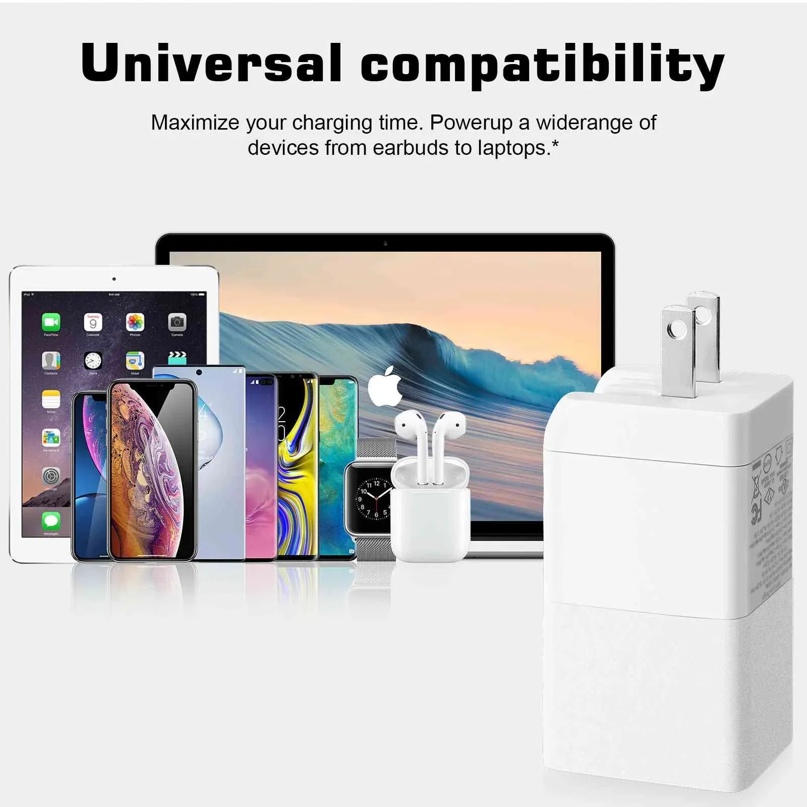 Fast Compatible Tablet MacBook Galaxy, USB Travel 3 iPhone, Xperia Google with UrbanX Z3v/Z3/Z3 LTE/Z2 & Charger USB-C Charging Ports Tablet Dual 65W with Wi-Fi, Compact/Z2 Samsung Pixel, High-Speed