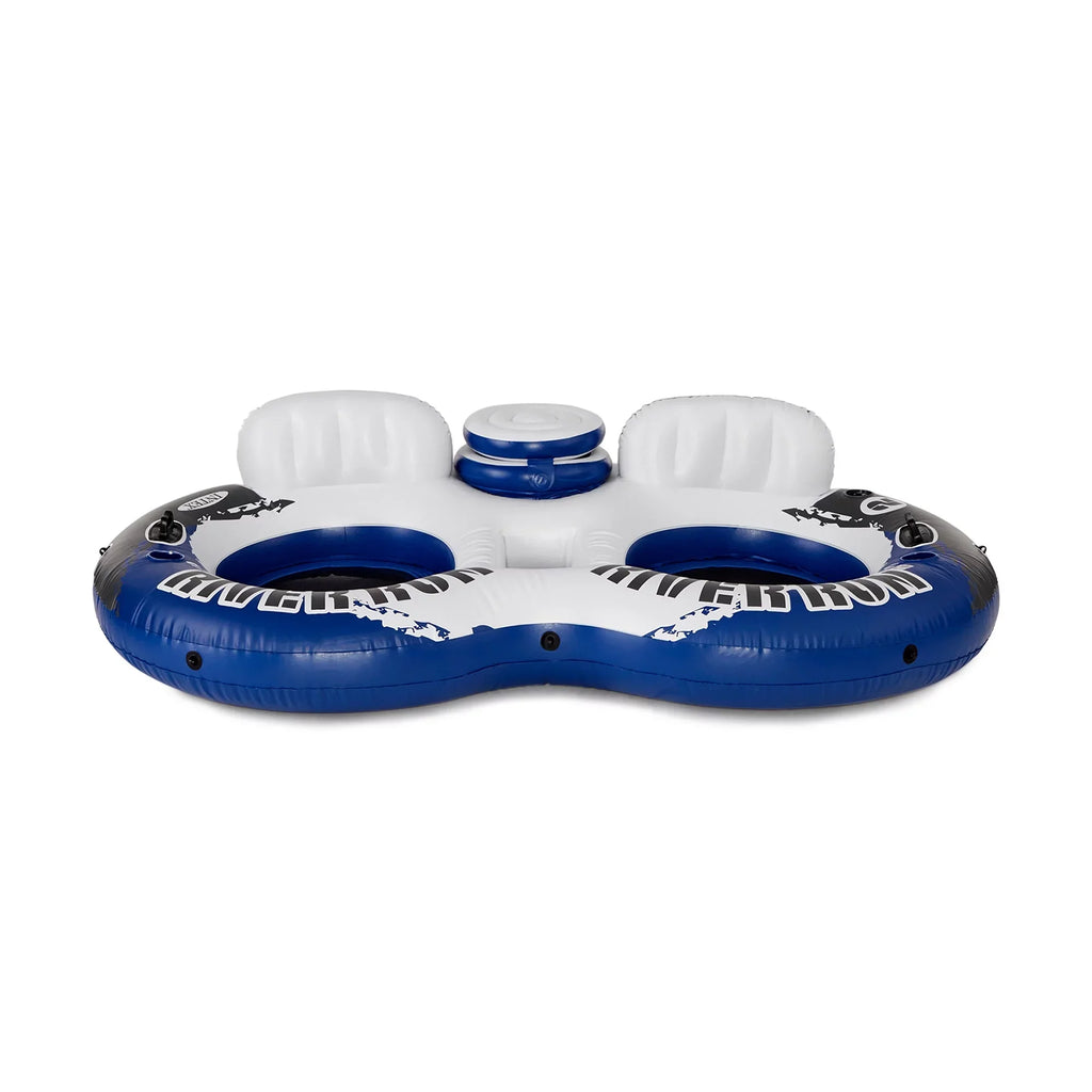 (18 Pool Float Person w/ Pack) 2 River Tube Cooler Inflatable II Run Intex